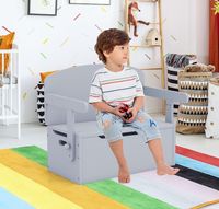 Rincón de Lectura de Madera Convertible en Banco de Almacenamiento de Juguetes, Juego de Mesa y Silla para Niños, para Preescolar, Habitación Infantil