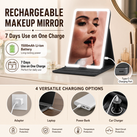 Miroir de Maquillage LED Portable Personnalisé MoonlitGlow à Marque Privée 10X/20X Détachable et Dimmable, Faible MOQ, Prêt à la Vente au Détail