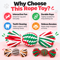Jouet de Noël pour chien - Vente en gros de jouets à mâcher en corde pour chien, jouets en coton pour chiot, pour l'entraînement et le jeu interactif
