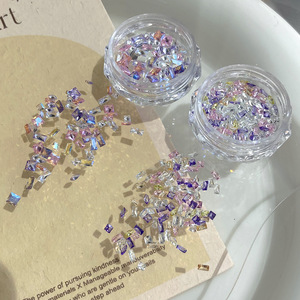 Arco-íris cor prego diamante super flash água gota cavalo olho zircão jóias requintado quadrado cristal prego encantos - Product Image 6