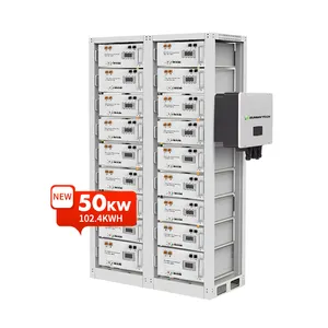 家用/商用50kw太阳能电池板发电机混合储能系统，带逆变器锂电池