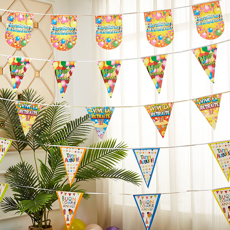 Детские С Днем Рождения Декоративные Открытый Вымпел roll up Цветочные овсянки на строка флаг