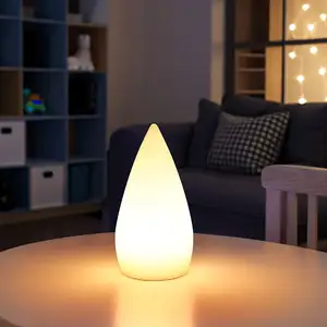 مصباح طاولة محمول على شكل قطرة ماء من DOPWII مصباح طاولة ليلي مزخرف متغير اللون RGB 16 لون للحانة المطعم المنزل