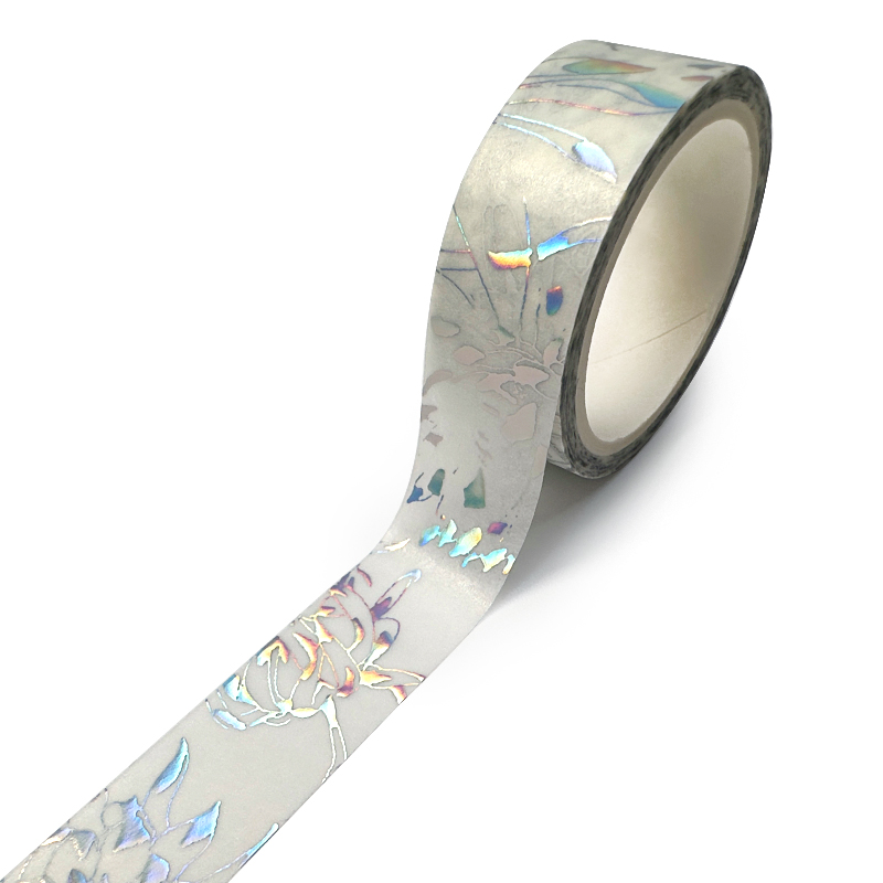 Washi tape + holographic silver example