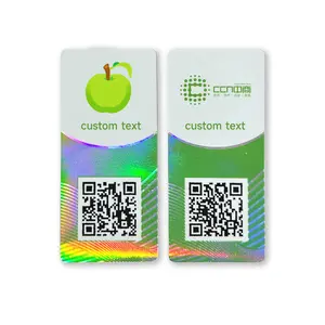 Label stiker holografik Logo kustom dengan Label Laser 3D tahan Tamper kode QR dengan efek pelacak