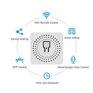 Tuya Smart Life APP Remote Control Mini 16A Wireless Smart On-off Electrical Breaker WiFi Light Switches