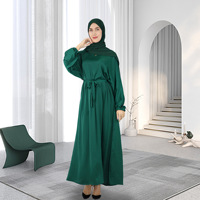 Abaya en soie noire de Dubaï, tissu en soie satinée, kaftan, robes de luxe, mode musulmane, hijab, robe multicolore en gros, Malaisie