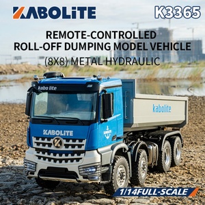 Kabolite 1/14 K3365 Camion benne hydraulique 8x8 en métal à l'échelle réelle, modèle télécommandé 4 canaux, véhicule d'ingénierie prêt à l'emploi - Product Image 3