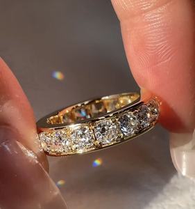 Joyería Fina Personalizada, Anillo Sólido de Oro Real de 9k, 10k, 14k, 18k, Oro Rosa, Amarillo, Blanco, Diamante/Gema de Laboratorio, Fabricación en Fábrica - Product Image 1