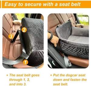 Asiento elevador de coche para mascotas, portabebé<span class=keywords><strong>s</strong></span> de viaje de diseño, asiento de coche grande de punto para perros pequeños, consola central, bolsa de transporte de cama - Product Image 2