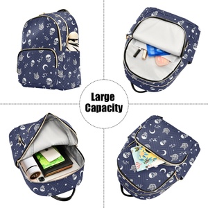 Customized Women Gold Zipper with Pocket Backpack Quilted Travel Backpack Lightweight Bookbag for Office Outdoor - Product Image 5