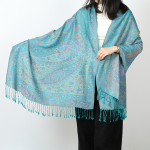 Retro Ethnic Women's Soft Lightweight Spring and Fall Shawls <strong>Paisley</strong> Patterned <strong>Pashmina</strong> Tulle Wear <strong>Scarf</strong> Shawls - Product Image 3