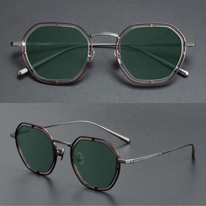 Gafas de sol grandes de titanio multicolor de alta calidad con logotipo personalizado, gafas de sol Vintage Retro a la moda para mujer, gafas de sol - Product Image 5