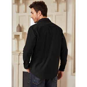 2025 hommes décontracté Western à manches longues Shackets velours côtelé boutonné vestes avec 2 poches à rabat hommes Shackets - Product Image 3