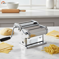 Machine à pâtes manuelle XL en acier inoxydable, modèle moderne, petite presse à nouilles domestique à deux lames, en promotion