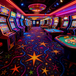 Alfombra para Salón de Juegos Autovi, Fabricada a Máquina, Impresa en 3D, Material de Poliéster Antideslizante para Uso en Casinos y Arcades - Product Image 1