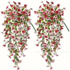 Artificial Plastic Flower Bouquet Eucalyptus Vines Green <b>Leaves</b> Indoor Outdoor <b>Wall</b> Hanging Garden <b>Decoration</b> Fake Flowers - Product Image 1