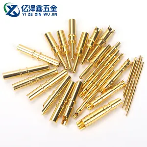 Custom Silver Gold Plated Copper Brass Pogo Pin Contact Probe Crown Spring Clip PCB Welding Connector Terminal Male Female Pins