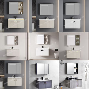 Meubles <span class=keywords><strong>de</strong></span> <span class=keywords><strong>salle</strong></span> <span class=keywords><strong>de</strong></span> <span class=keywords><strong>bain</strong></span> flottants modernes <span class=keywords><strong>et</strong></span> économiques, étanches, à fixation murale, en PVC, avec lavabo en céramique pour hôtel - Product Image 6