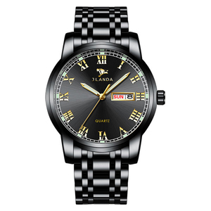 JLANDA J6601 Jinfengda stile caldo cintura in acciaio inox rotondo genuino del quarzo doppio calendario di affari della vigilanza casual - Product Image 4