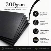 Papier nacré noir imperméable 300 g/m², simple face, enduit de résine nacrée, pour emballage de coffrets cadeaux de luxe, en feuille ou en rouleau