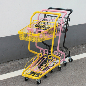 Kainice Trang Trí Đám Cưới Tay Đẩy Mua Sắm Trolly Mỹ Phẩm <span class=keywords><strong>Mini</strong></span> Trolly Kim Loại Hồng Chi Tiết Giỏ Hàng Giỏ Hàng - Product Image 4