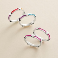 Bague superposée pour femme en argent sterling S925 James Avery avec émail coloré, bijoux vintage haut de gamme en gros