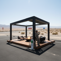 Pergola en aluminium avec toit en verre Sweet Home, auvent rétractable motorisé à lames orientables, système d'ombrage imperméable moderne pour patio extérieur