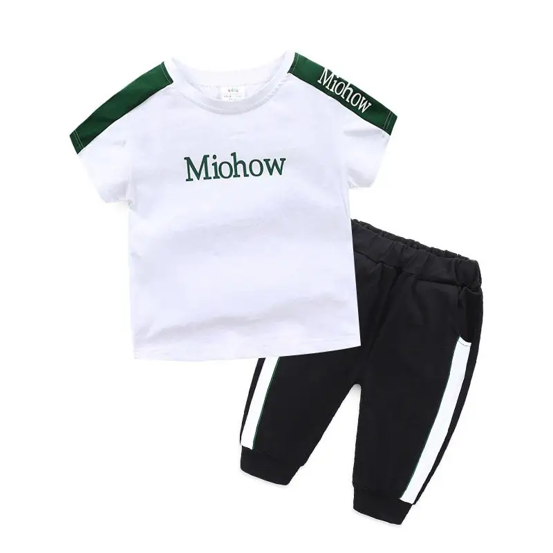 New Hot Selling Products Chinês Barato Meninos Esporte Outfit T Shirt Roupas Conjuntos Para Drop Shipping