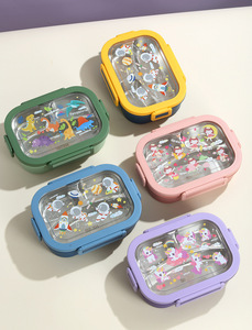 Lonchera Infantil de 850 ml con Diseño de Dibujos Animados, Acero Inoxidable 304, Hermética, con Doble Hebilla Lateral, Tapa Transparente AS, Logotipo Personalizado para Niños - Product Image 5