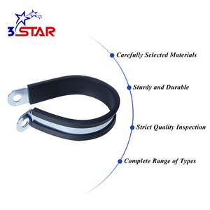 Collier de serrage en acier galvanisé de type P, collier de serrage en forme de R, collier de serrage pour tuyau avec insert en caoutchouc, colliers de serrage pour tuyau revêtus - Product Image 3