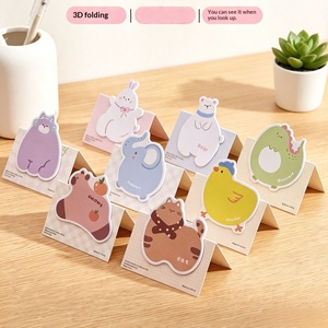 Blocs-notes adhésifs en forme d'animaux de dessin animé, style Instagram, pour étudiants et bureaux, mémos mignons, récompenses en papier, fabriqués en Chine - Product Image 1