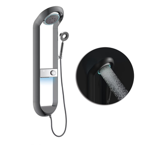 Ensemble de douche thermostatique intelligent en laiton avec noyau de valve en céramique, affichage numérique de la température, 4 touches piano, jet de massage pivotant <span class=keywords><strong>à</strong></span> 360° - Product Image 1