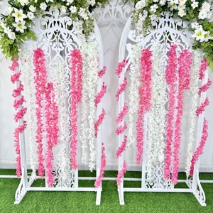Decoración <span class=keywords><strong>de</strong></span> Pared con Flores Artificiales, Enredadera <span class=keywords><strong>de</strong></span> Lila, Flores Artificiales para Bodas, Flores Colgantes para Jardín - Product Image 2