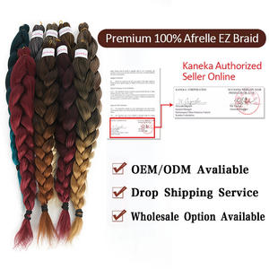 Toptan OEM 1X 2X 3X ekleri sentetik Ombre Kanekalon Prestretched ifade önceden gerilmiş örgü saç ön streç - Product Image 3