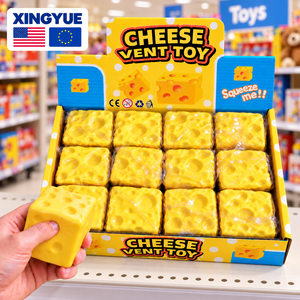 XINGYUE Nee <span class=keywords><strong>Dohs</strong></span> Portachiavi Antistress Giocattolo Sensoriale da Spremere per Neonati dai 5 Mesi, Bianco e Nero, Giocattoli Sensoriali all'Ingrosso, Squishy a Forma di Formaggio - Product Image 1