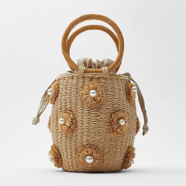 Новое поступление 2022, сумочки, декоративная корзина ручной работы с жемчугом, плетеные сумки, соломенные сумки