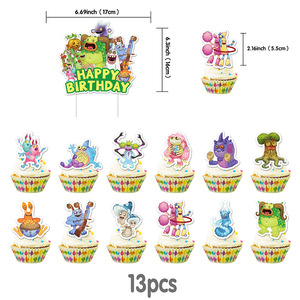 Decorazioni per Feste di <span class=keywords><strong>Compleanno</strong></span> a Tema Mostri con Palloncini Globo per Bambini, Striscione e Topper per Torta da 12 Pollici - Product Image 3