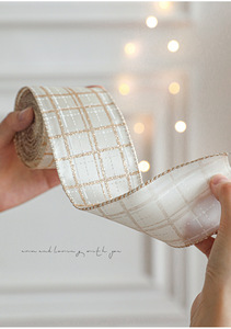 Cinta de Seda Dorada para Decoración Navideña, Cinta para Atar Regalos, Lazos para Cajas de Regalo, Suministros de Decoración Festiva - Product Image 3