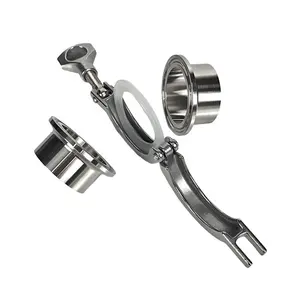 Aohoy stainless steel 304 316 sanitary tri clover connection pipe fitting clamp tc union ferrule set