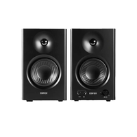 Enceintes professionnelles Edifier MR4 2.0 réglables pour la maison et le studio, avec effets sonores bimodes et boîtier en bois