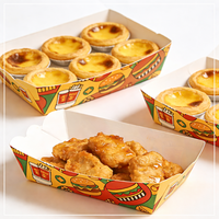 Boîte à snacks jetable pour frites, anneaux d'oignon, tendres de poulet, poulet pop-corn, nuggets de poulet - Emballage de snacks en gros