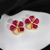 Boucles d'oreilles clous fleur en alliage de résine et strass, style vintage classique, accessoires de mode très prisés pour femmes
