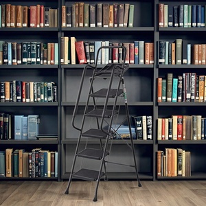 <span class=keywords><strong>บันได</strong></span>เหล็กพับได้ 5 ขั้น สีดำ กว้างพิเศษ ป้องกันการลื่น พร้อมถาดวางอุปกรณ์ สำหรับใช้งานภายนอกและห้องน้ำ - Product Image 6