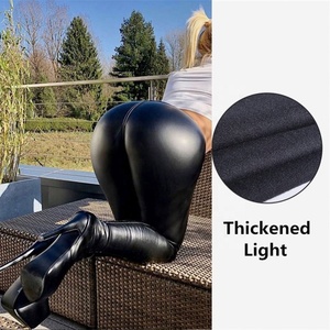 Tks2 2026 Nouveau Short en PU Taille Haute Style Populaire Legging en Cuir Élastique pour <span class=keywords><strong>Femme</strong></span> Effet Rehausseur de Hanches - Product Image 2