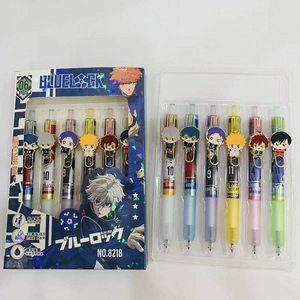 6 pièces/boîte Anime Gel stylo mignon dessin animé 0.5mm encre noire stylo à bille enfants apprentissage papeterie récompense cadeau de fête des enfants - Product Image 3