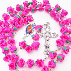 Arcilla polimérica de color rosa púrpura, cuentas de arcilla polimérica, para el cuidado de los objetos funerarios, venta al por mayor - Product Image 1