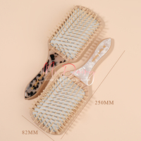 Brosse à cheveux en bois naturel avec logo personnalisé, massage du cuir chevelu, acétate de cellulose, écaille de tortue, coussin d'air, brosse à cheveux en bambou 221521