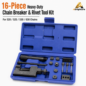 Kit de 16 outils de démontage et de rivetage de chaînes de <span class=keywords><strong>moto</strong></span> robustes pour chaînes 520, 525, 530 et 630, réparation de VTT et de vélos - Product Image 1