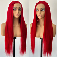 Perruques en cheveux humains brésiliens rouges pas chères, perruques Lace Front pour femmes noires, perruques Lace Frontal HD complètes sans colle en cheveux humains